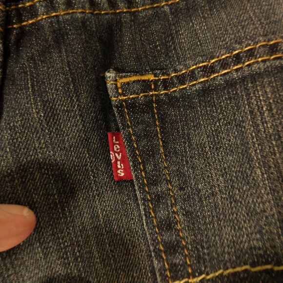 Levi's 527 jeans mens 38x32 blue denim boot cut cotton western Strauss dark wash - Picture 3 of 9